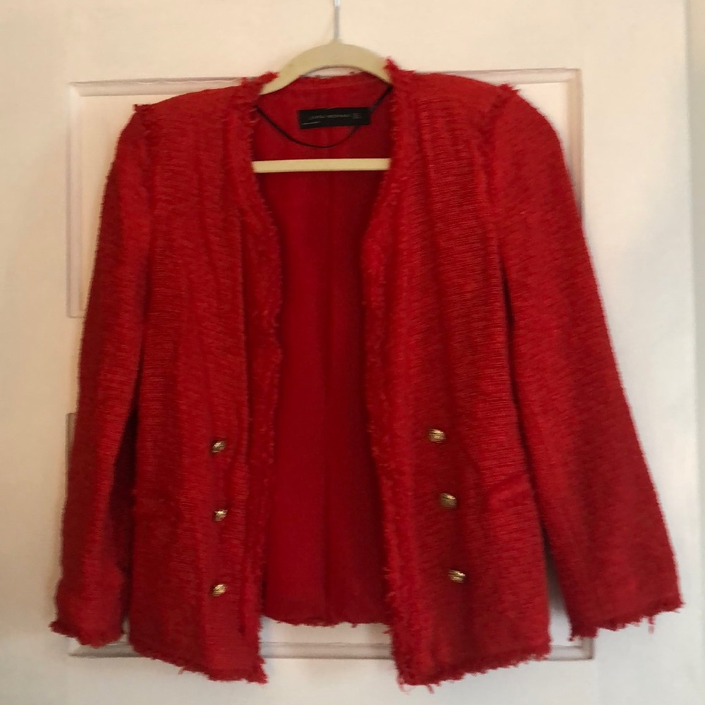 Zara red blazer